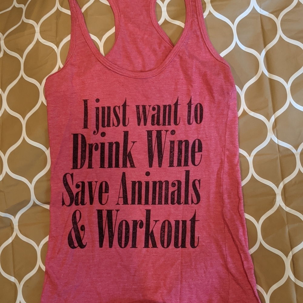 Racerback Workout Tank top - Light Red size small
